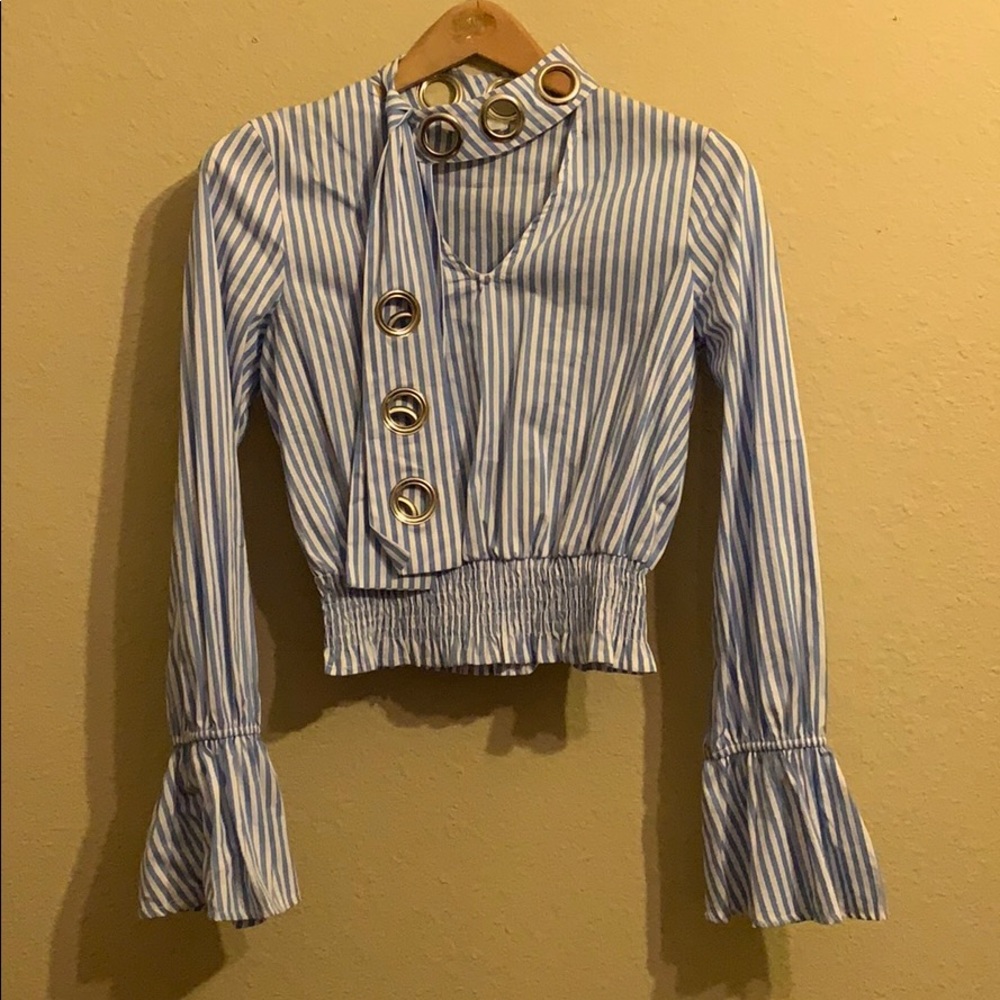 NEVER WORN Missguided striped choker top